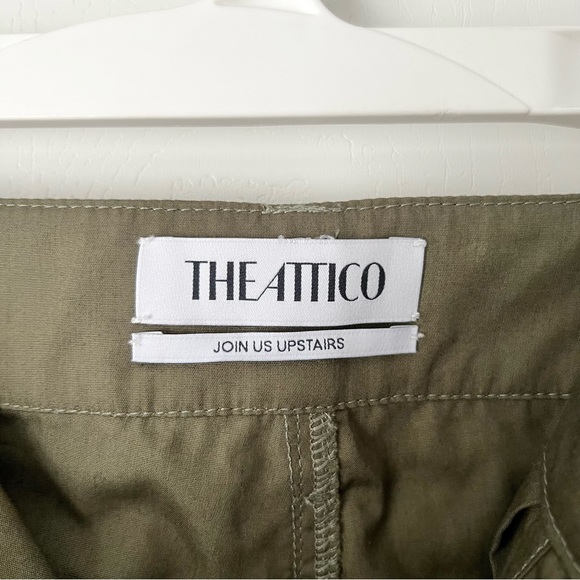 🆕 THE ATTICO Fern Military Wide Leg Cargo Pants in Green Sz 00/XXS - Picture 6 of 9